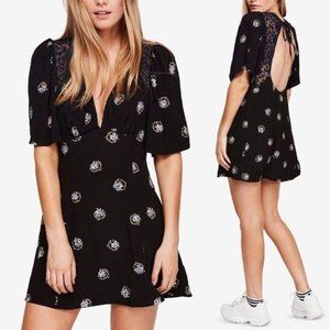 Free People Black Floral Mini Dress